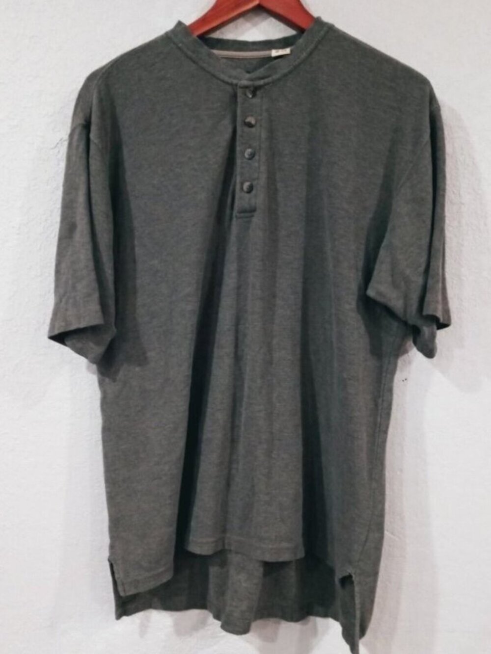 Fieldmaster Mens Sz Medium Green Short Sleeve Henley Shirt